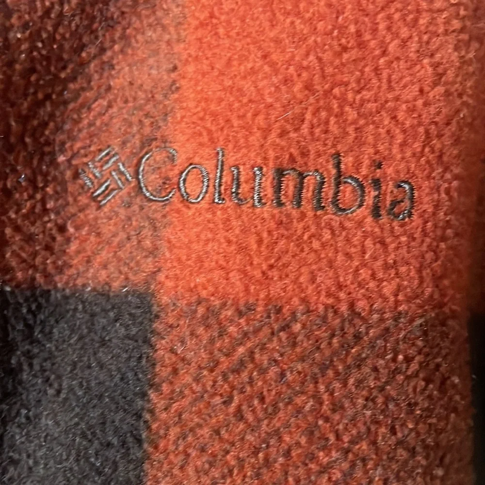 Columbia Fleece Snowsuit Red Orange Plaid Hooded Baby Infant  6 Months